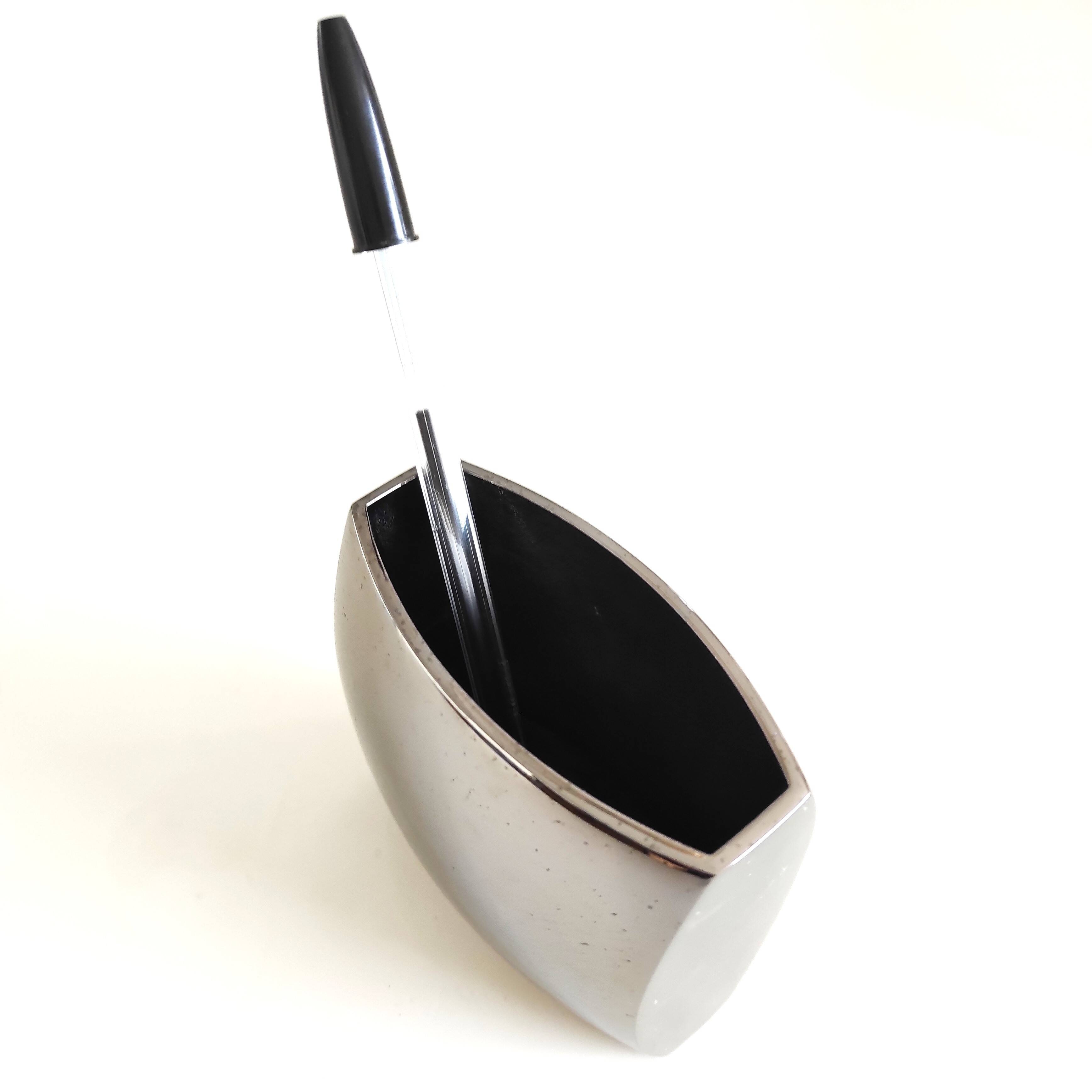 CERRUTI pen holder in chrome steel with these punches