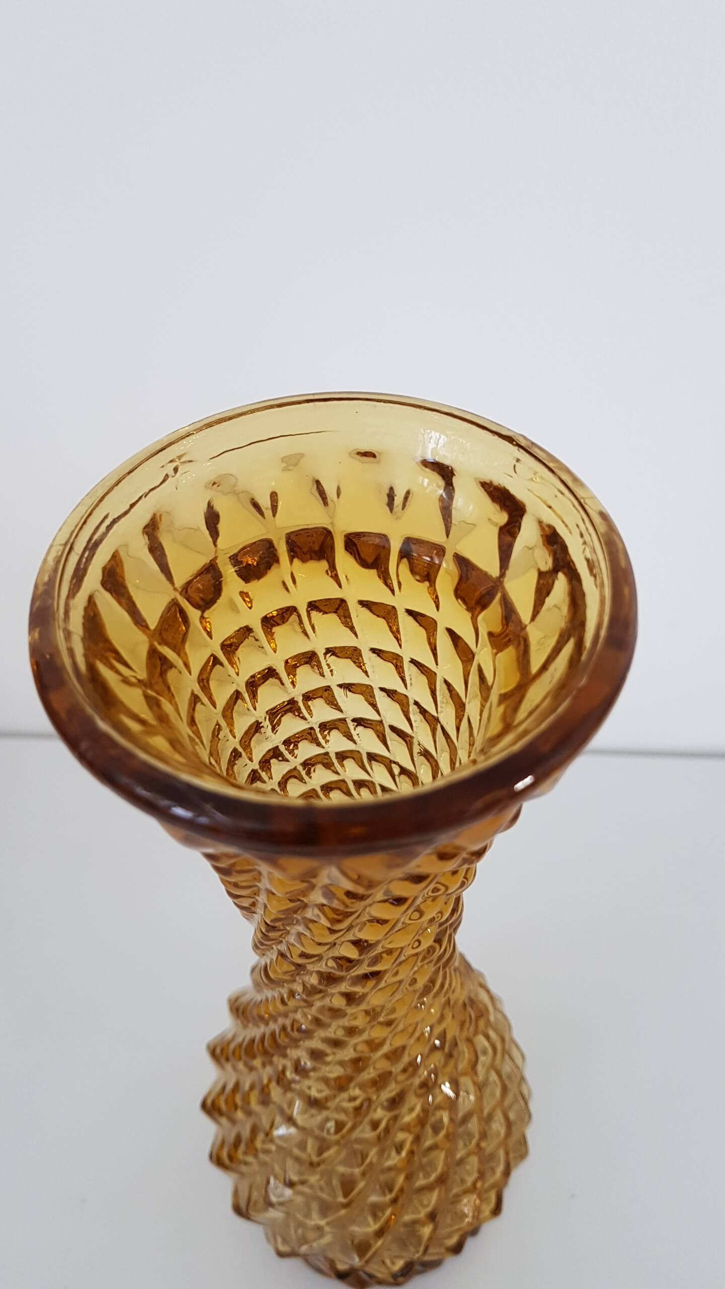 Vintage yellow glass vase