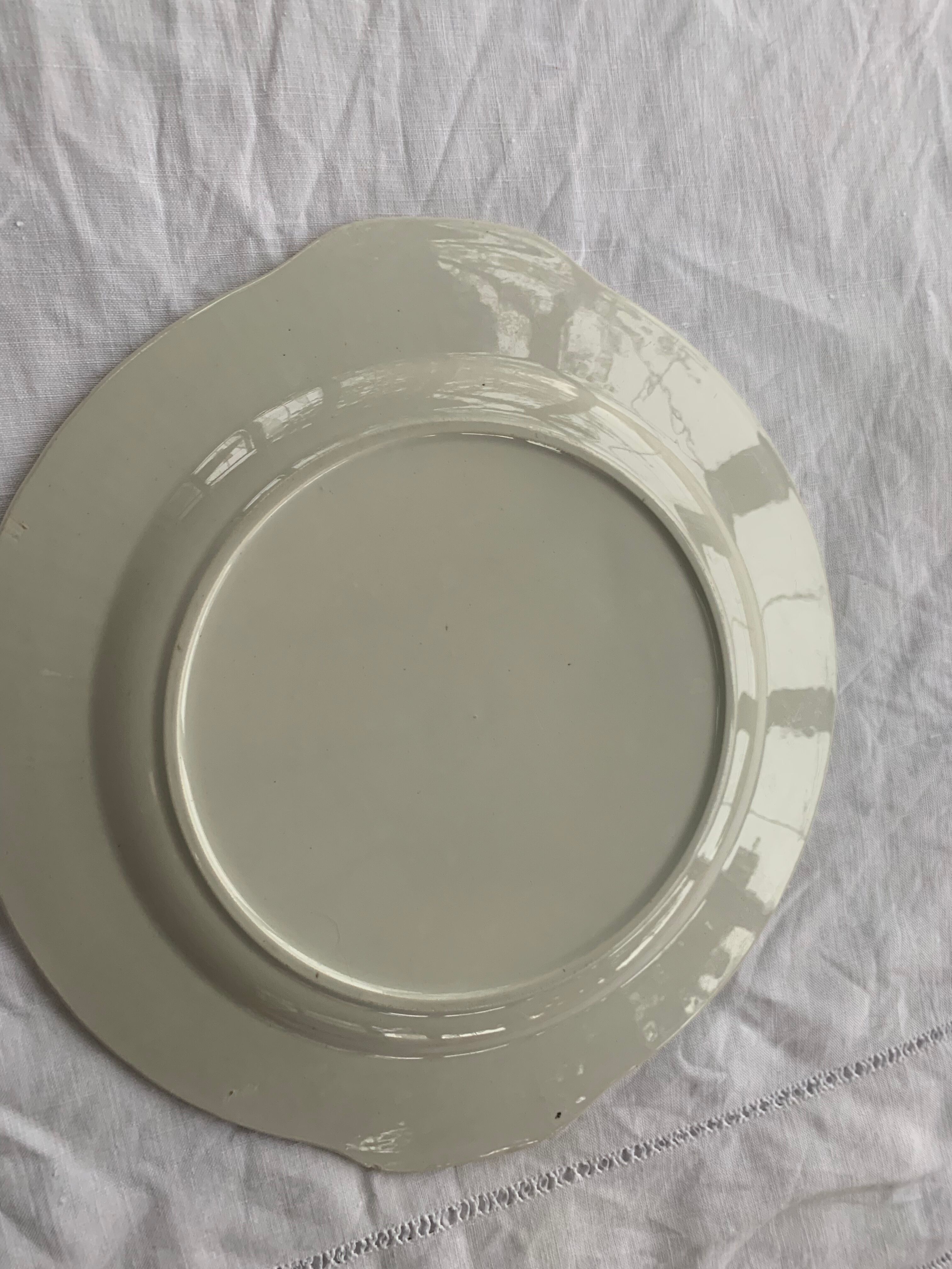 Plat à gâteaux en faïence motif cachemire vintage