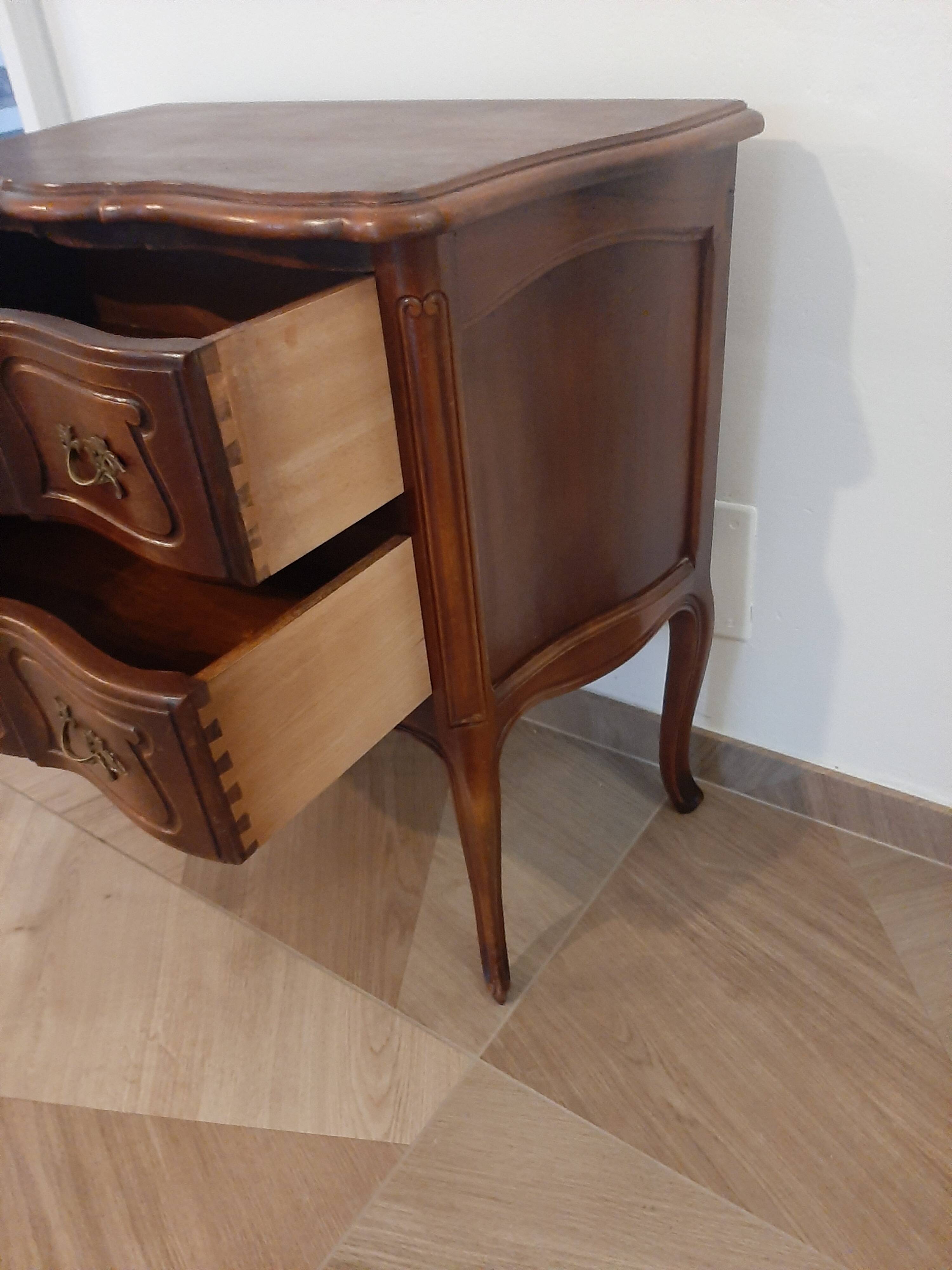 Louis XV style chest of drawers - 2 drawers - Curved feet - 1980s