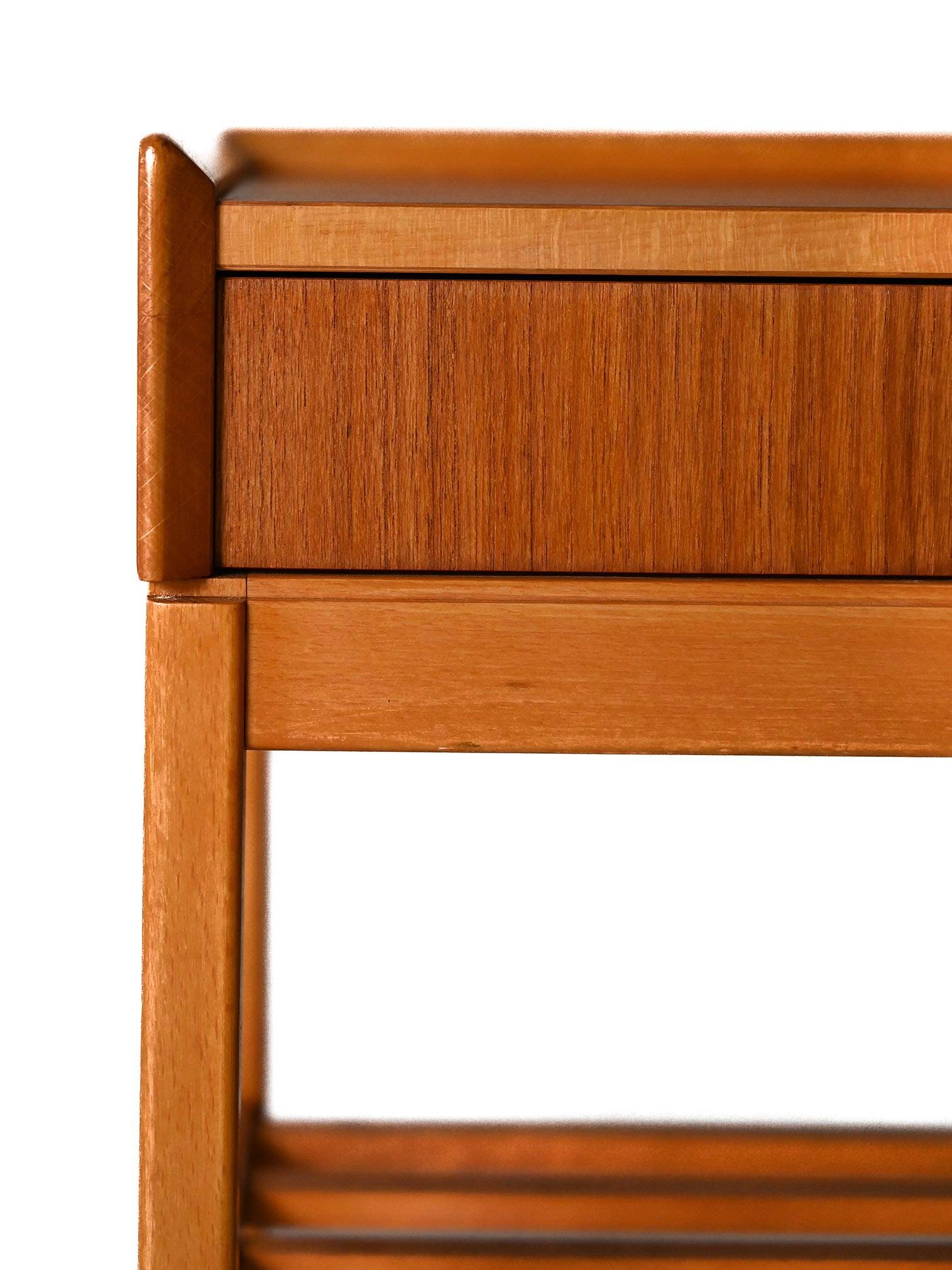 Scandinavian oak and teak nightstand, 1960s