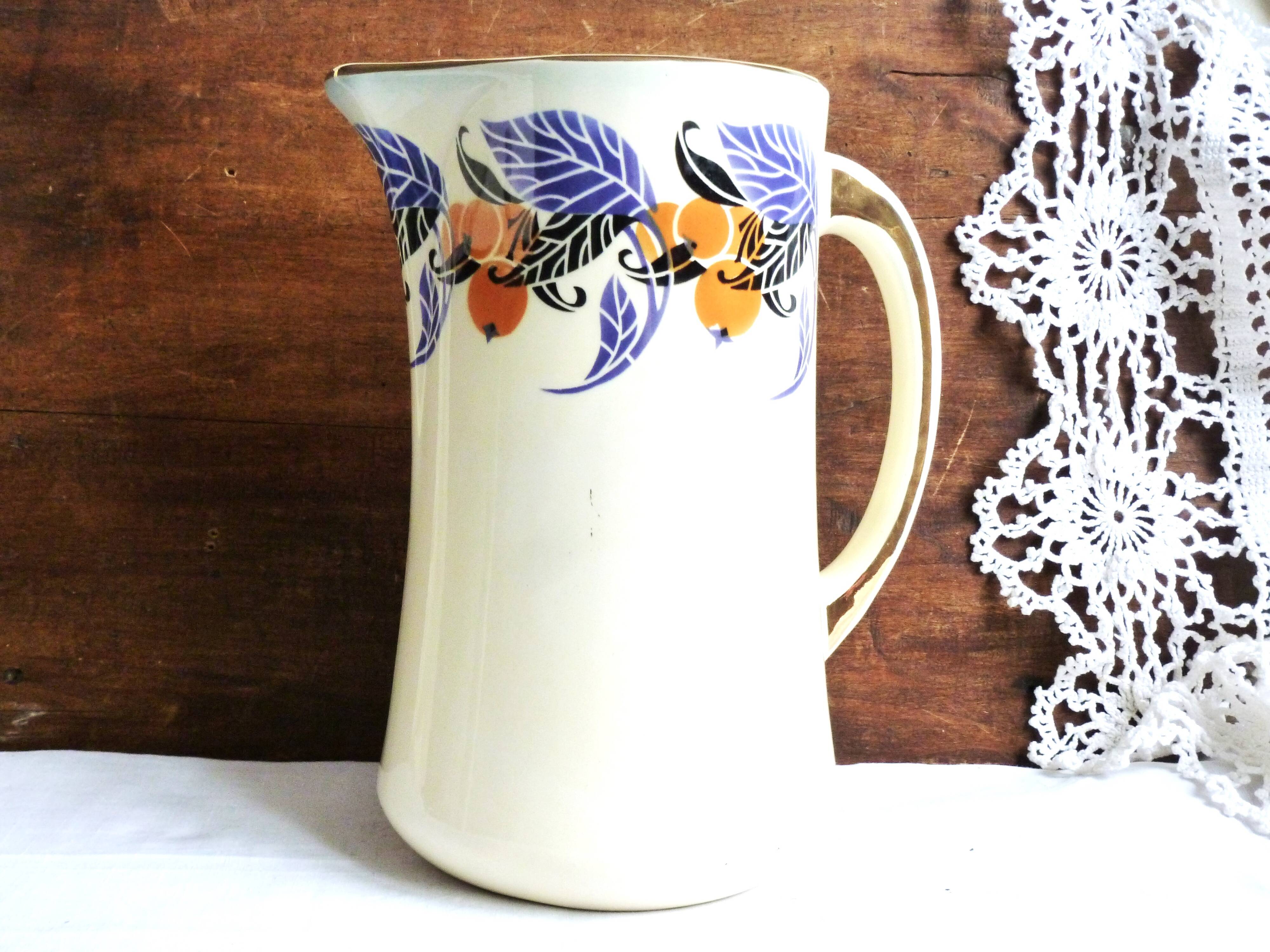 Vintage jug, ceramic toilet jug, pitcher, bathroom decor.