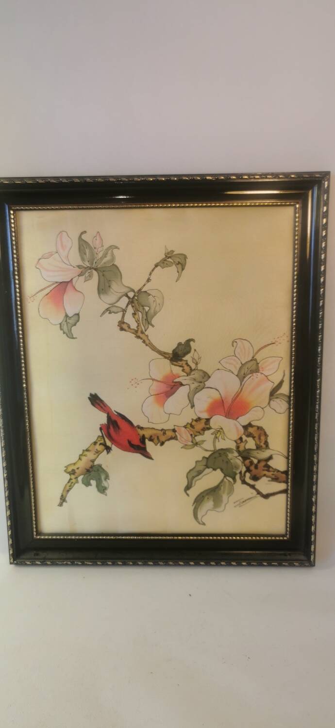 2 Vintage Chinese silk paintings