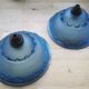 Pair hanging lamp Abat-jour blue glass