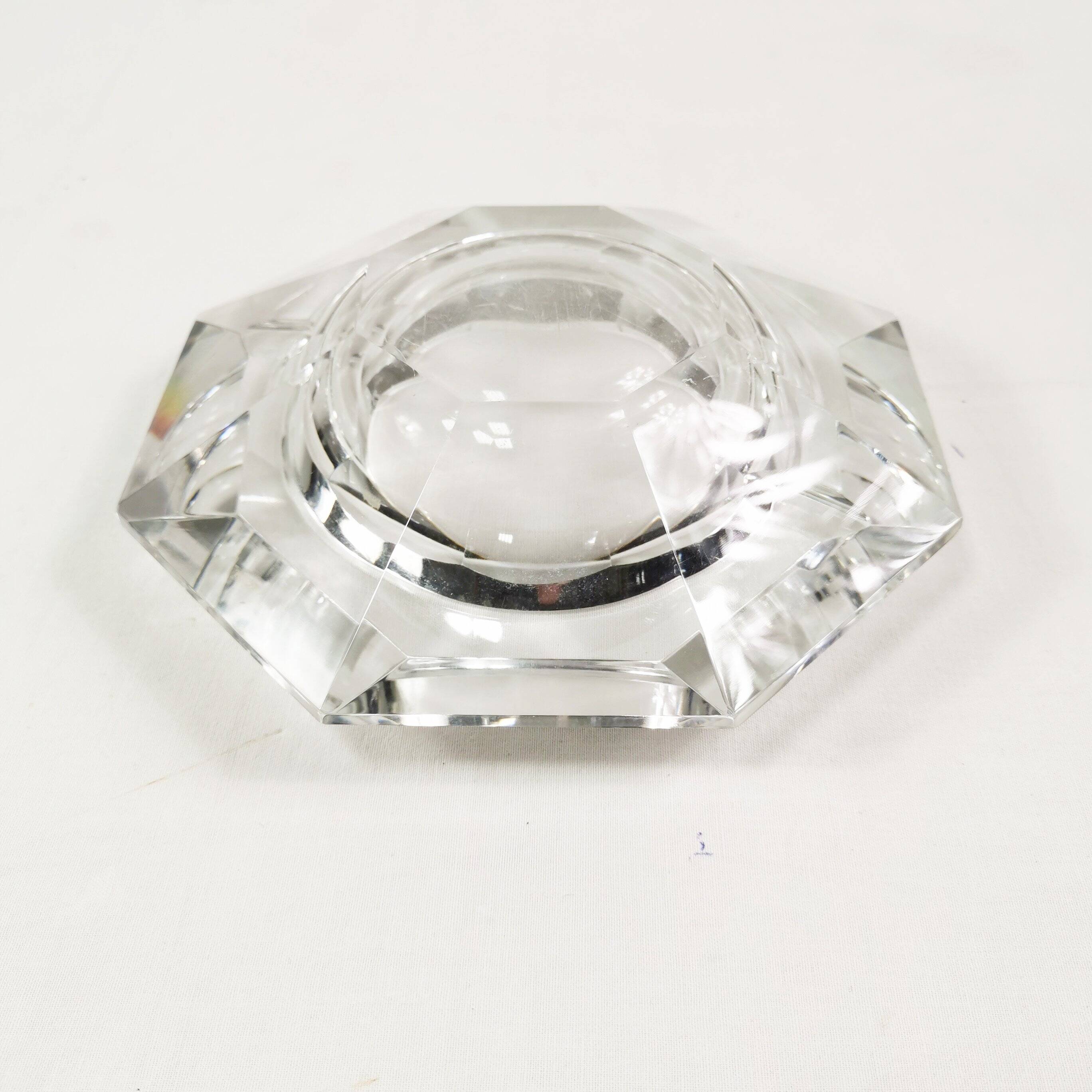 Large crystal ashtray, Belgium 1960s