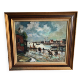 Tableau à l’huile port d’Honfleur