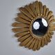 Large vintage golden sunburst mirror 1960s 63cm