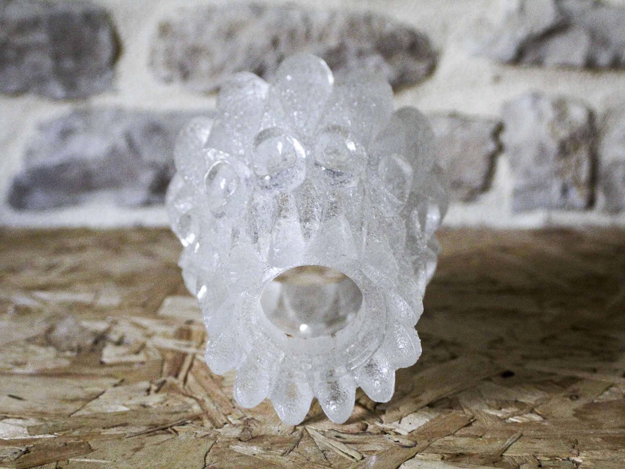Bubble and granite glass tulip Germany 1970s