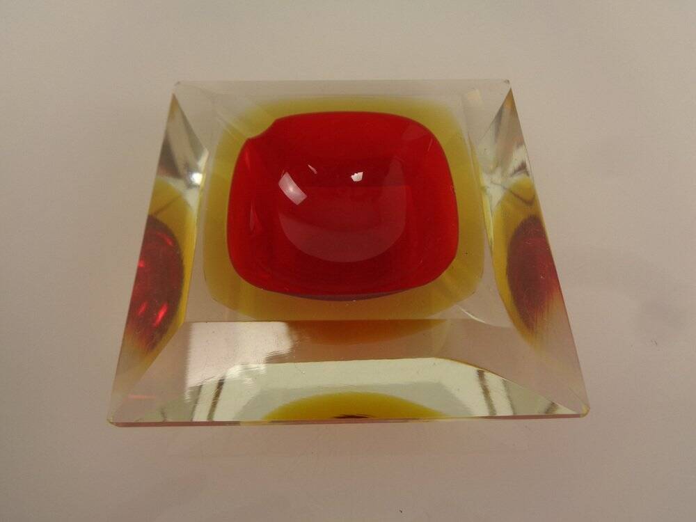 Sommerso Murano Glass Ashtray, Italy, 1960s