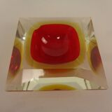 Sommerso Murano Glass Ashtray, Italy, 1960s