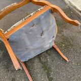 Louis XV Voltaire armchair in solid wood and floral fabric.