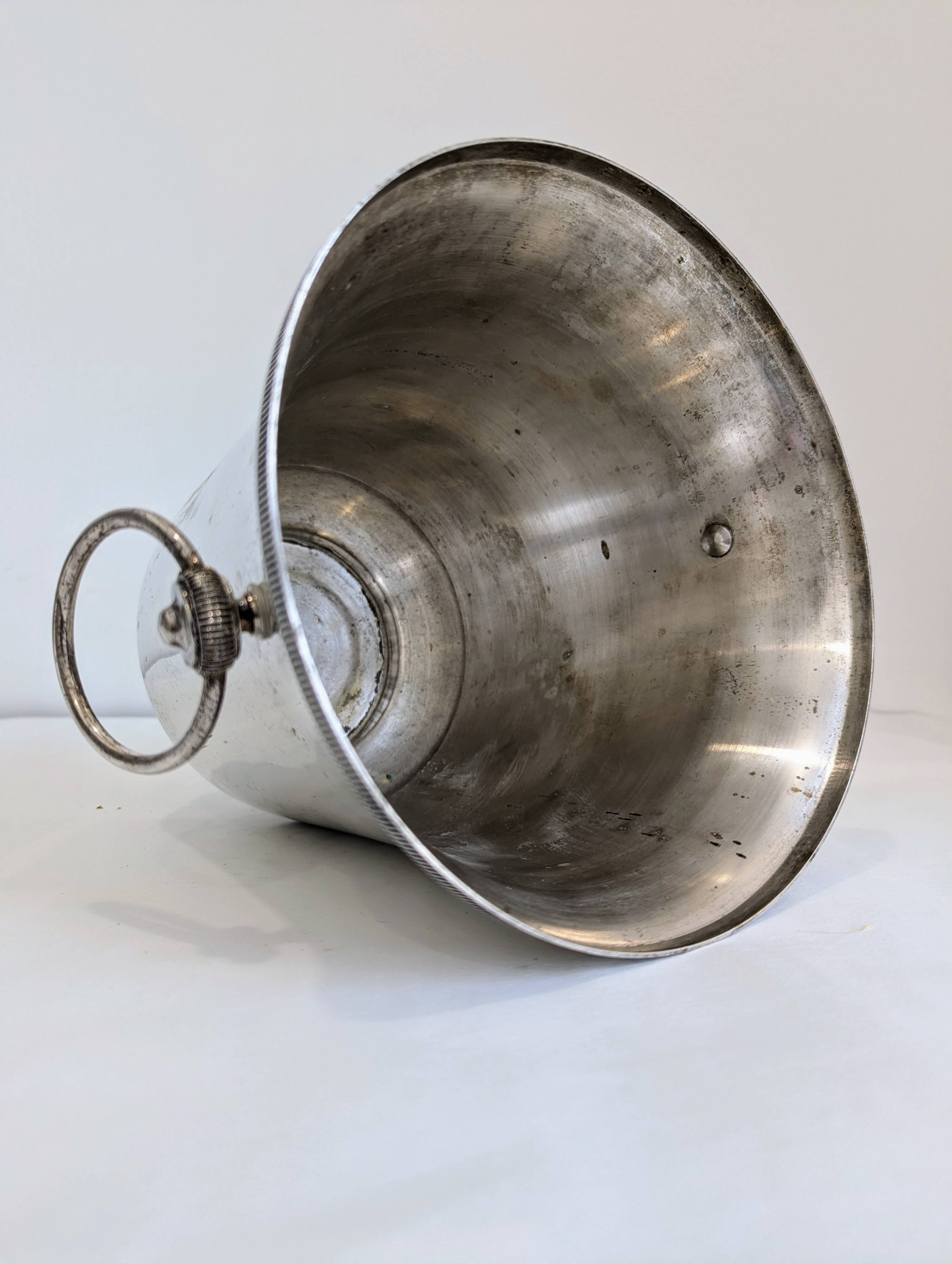 Vintage silver metal champagne bucket