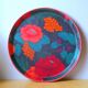 Plateau fleuri en fibre de verre 70s