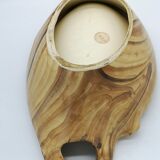 Large cut or flat Vallauris Grandjean Jourdan ceramic faux vintage wood