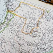Imprimée en 1885, le sud de l'Afrique.