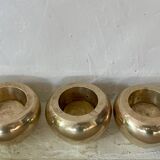 Three brass candlesticks