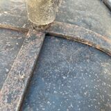 Paire de tabourets de bar pivotants artisanaux en métal de style industriel, 1950