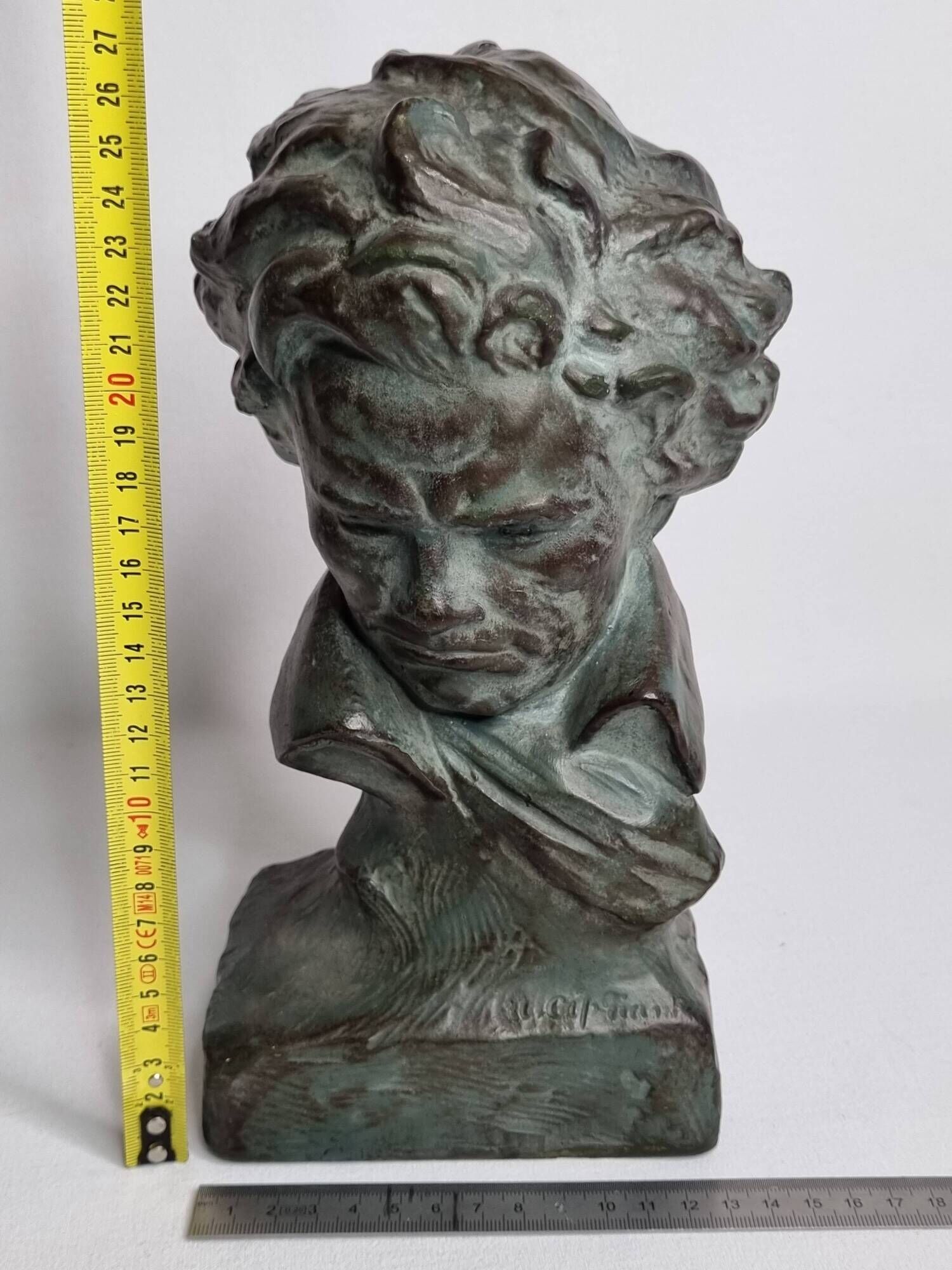 Bust of Beethoven after Cipriani in patinated plaster to resemble bronze, 27 cm