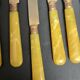 Tableware, case of 12 vermeil fruit knives and galalithe from the early 20th century.