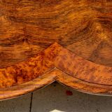 Bed in solid walnut and very old walnut burl