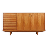 Buffet français des années 1950 en bois de cerisier massif.