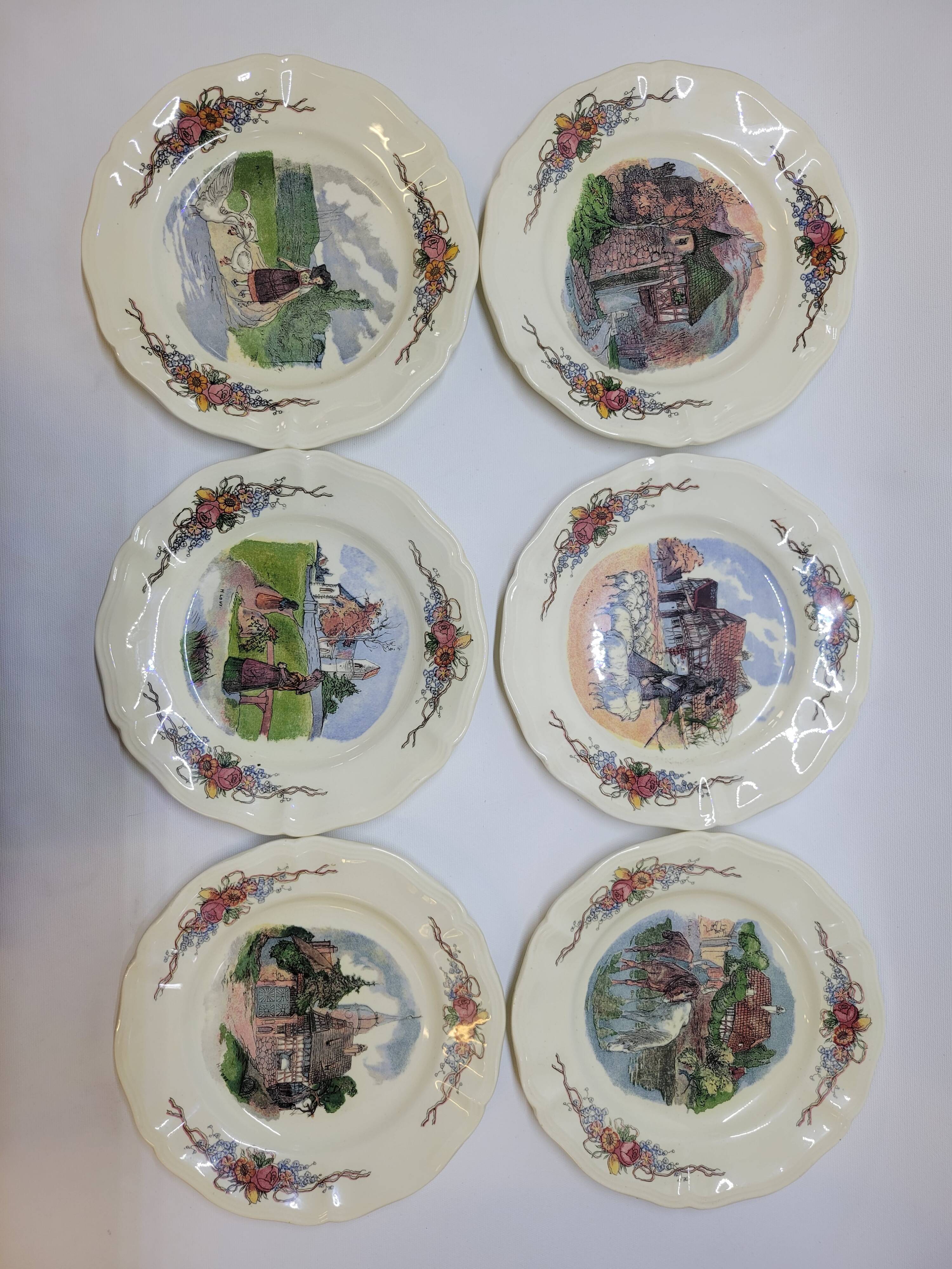 6 Small Dinner Plates Diameter 21 Cm Sarreguemines Obernai Loux