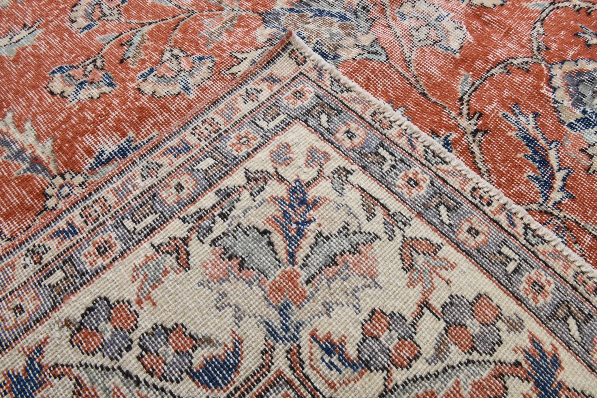 8x12 Persian Red & Blue Floral Persian Rug, Rugs For Living Room, 260x366Cm