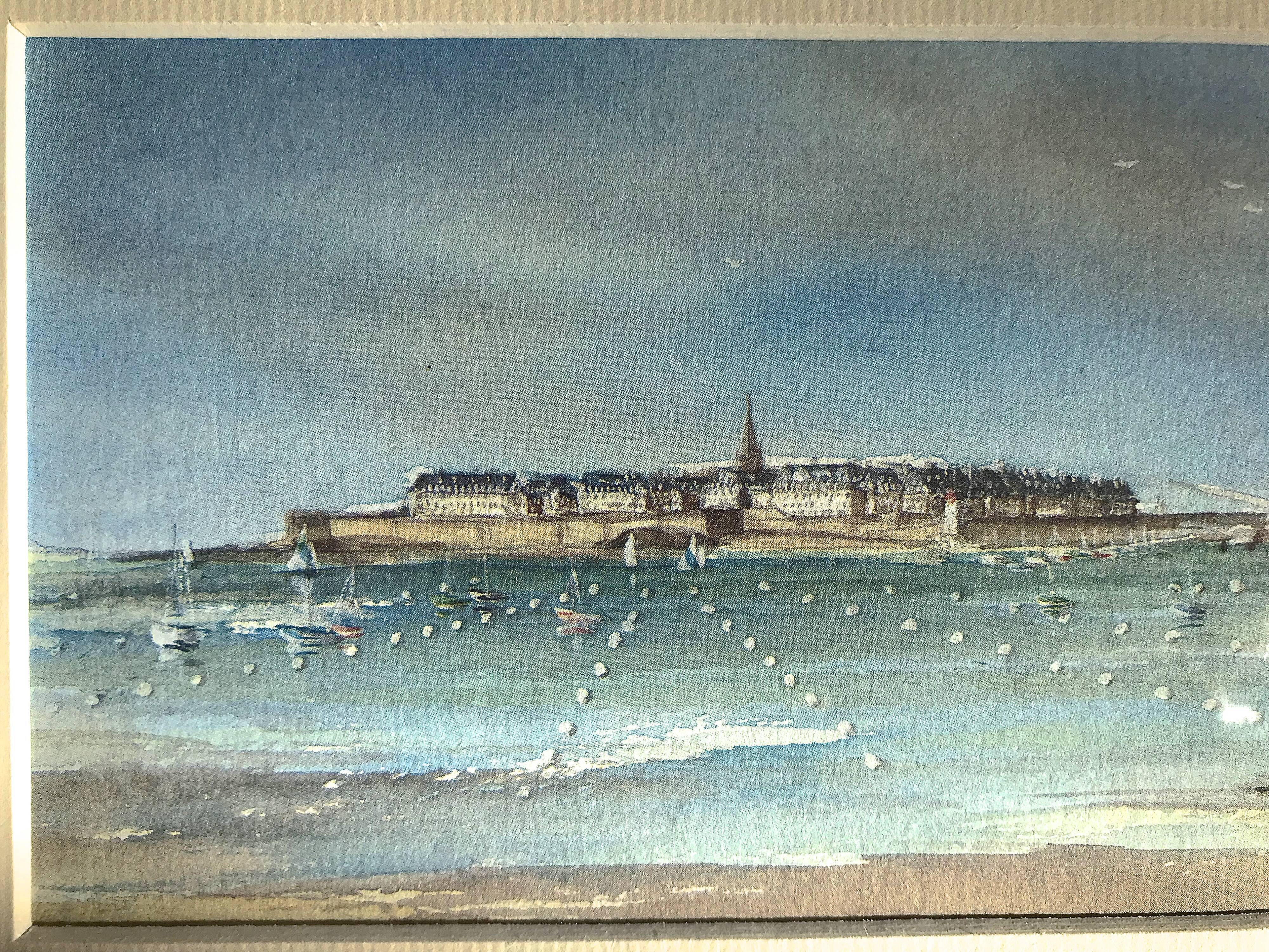 Aquarelle signée Alexandre Bonade, Saint-Malo