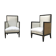 Pair of blackened wood armchairs