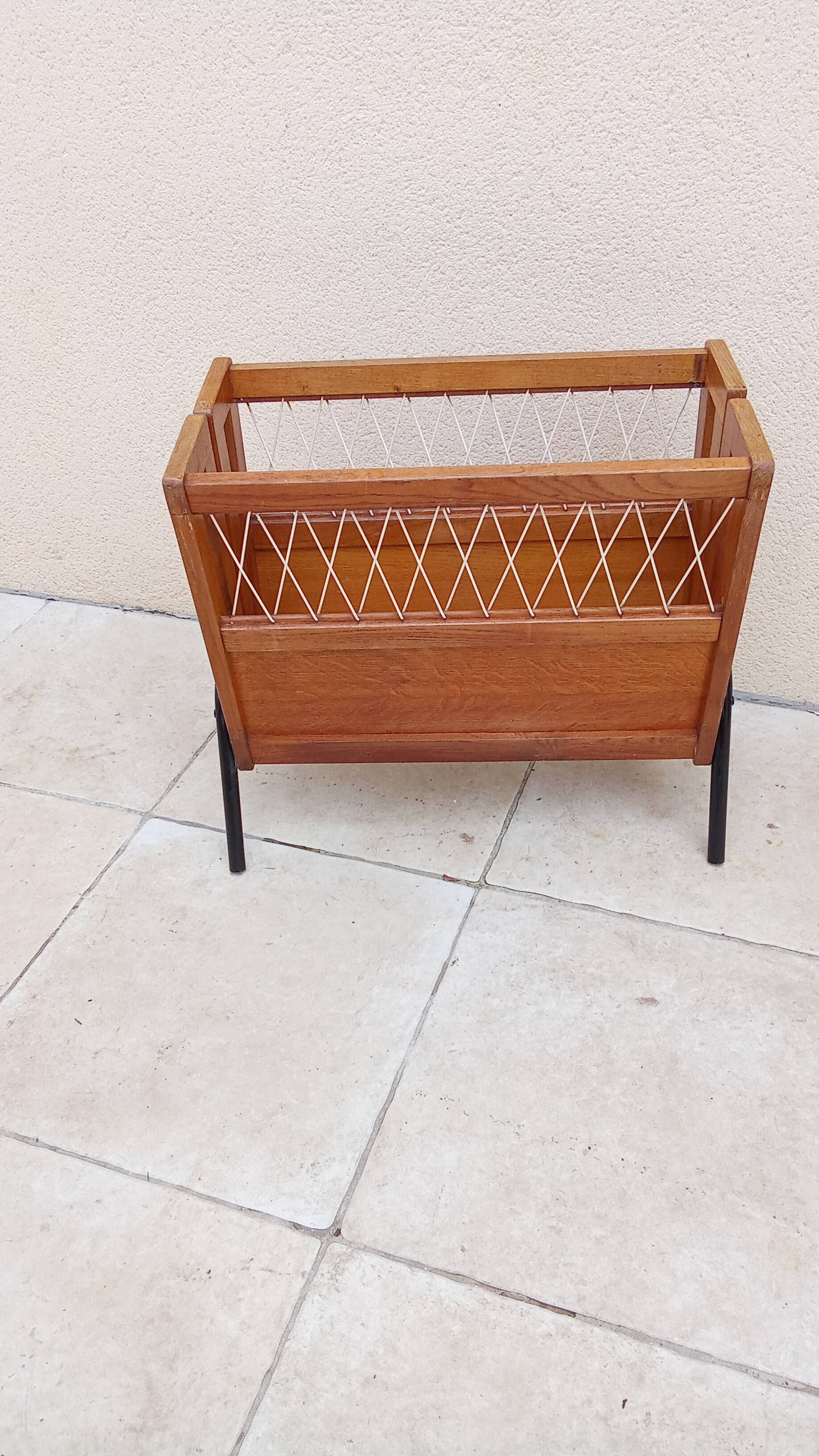 Coffre a jouets bois scoubidou vintage