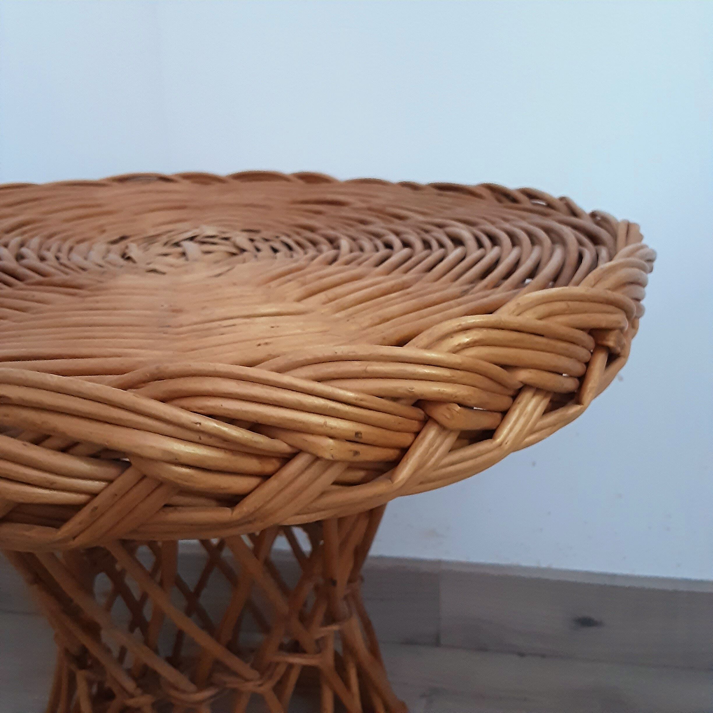 Vintage rattan round table