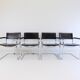 Set de 4 fauteuils Thonet S34 cuir cantilever par Mart Stam