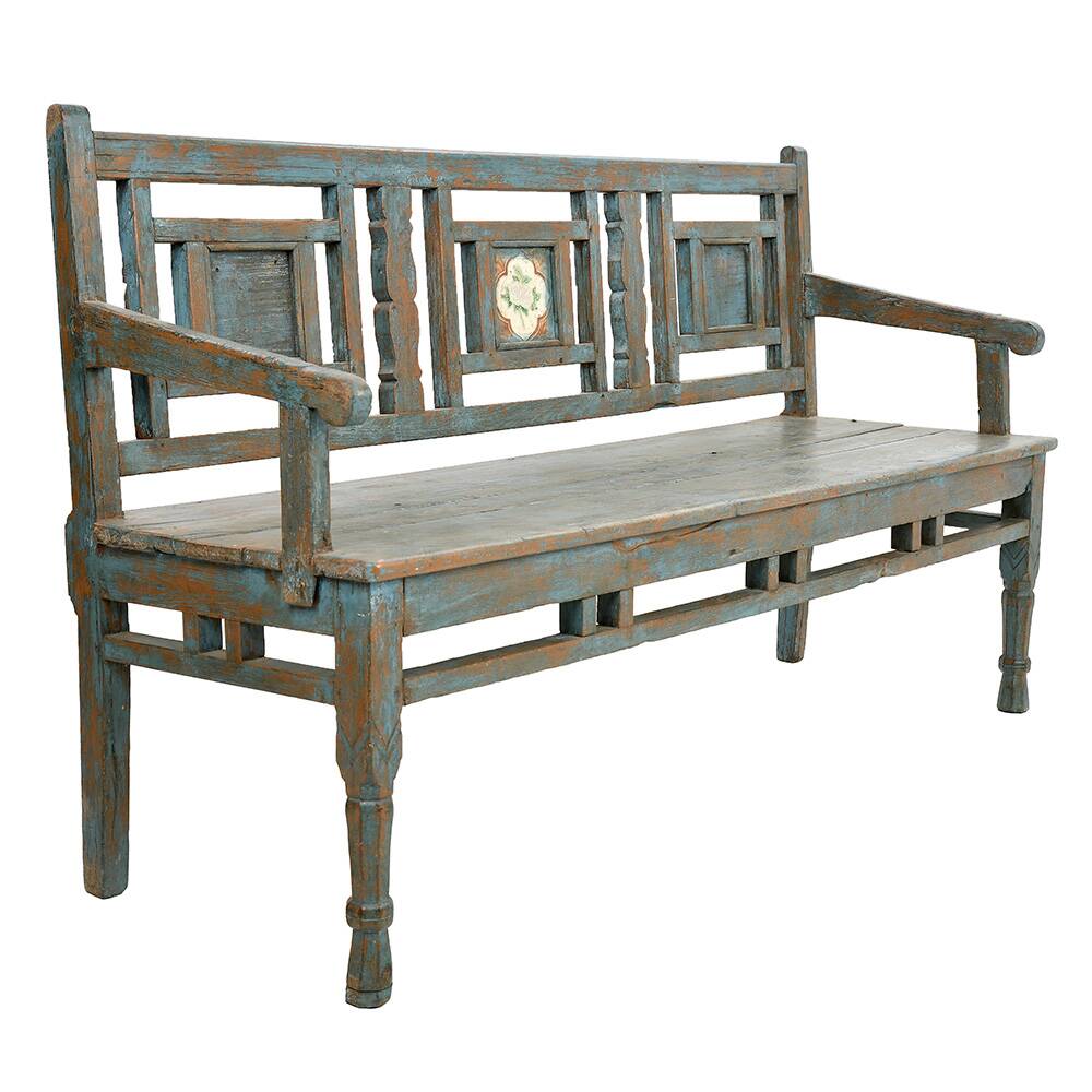 Bench in old patinated teak