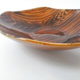 Vintage cup dish Digoin Sarreguemines 1960 mahogany