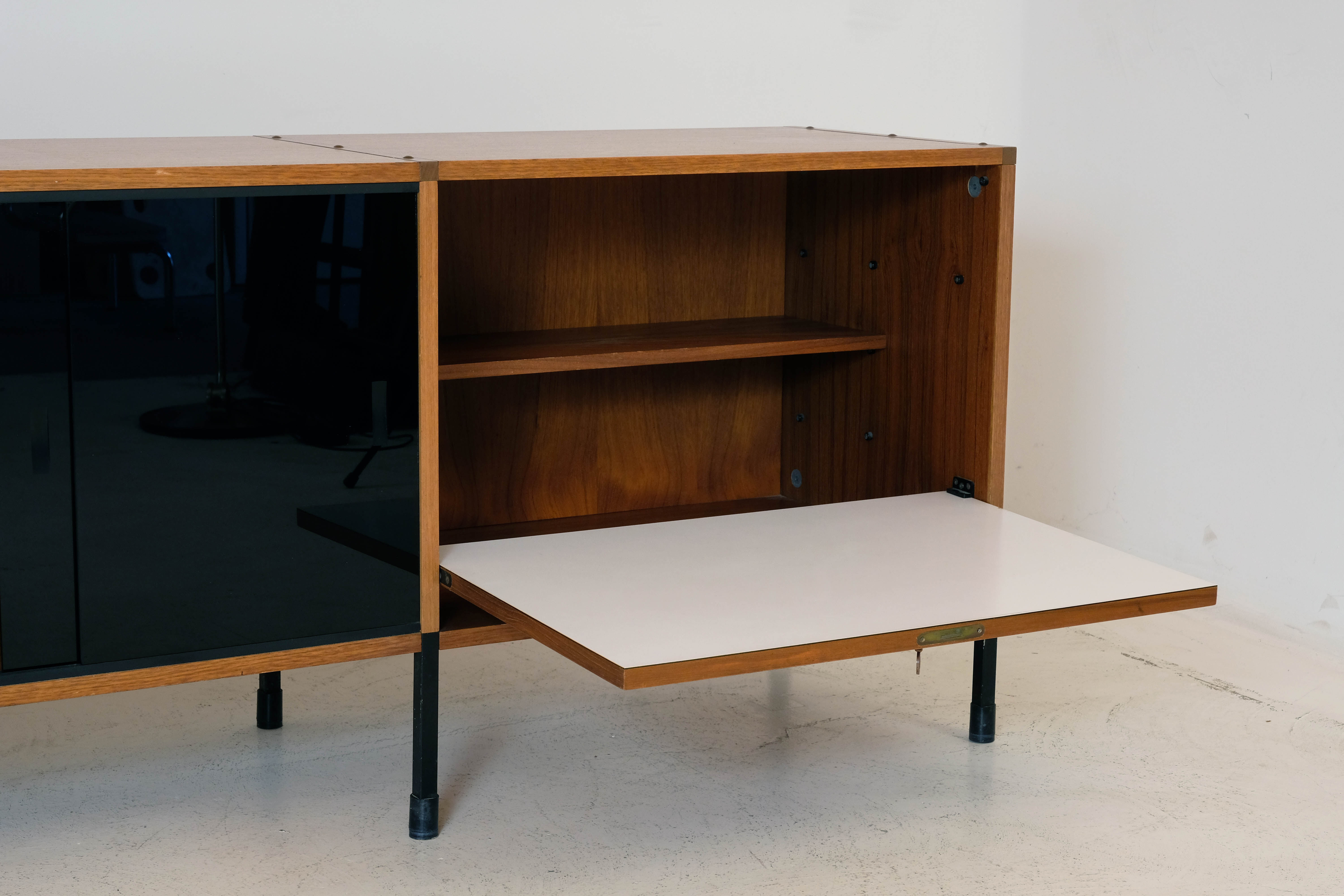 Teak enfilade Minvielle ARP Guariche, Motte, Mortier 1960