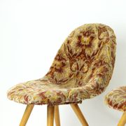 Midcentury Shell Chair By Miroslav Navratil In Original Velvet, Czechoslova