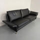 3-seater sofa Intertime I-Cielo black leather contemporary design