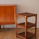 Brown rattan and canework side table, 1970