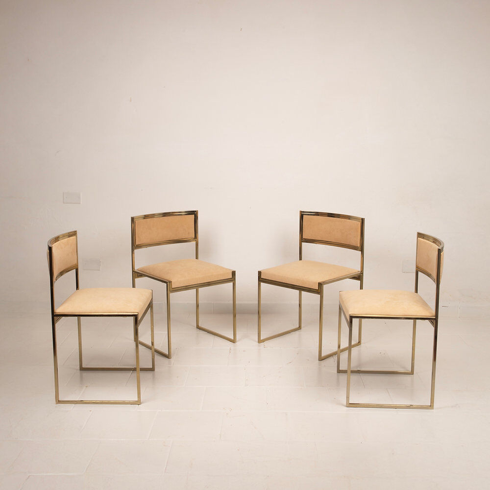 SQ-AL chairs by Willy Rizzo for Maison Willy Rizzo – brass version 1970