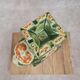 Cendrier éléphant en céramique émaillée vert et ocre – style asiatique vintage