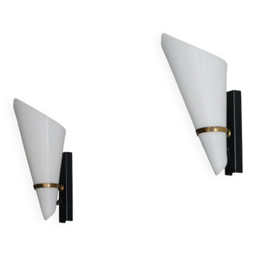 1950s wall sconces - Plexiglass and brass - wall sconces - Stilnovo Arteluce Stilux