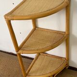 Etagère d'angle en rotin