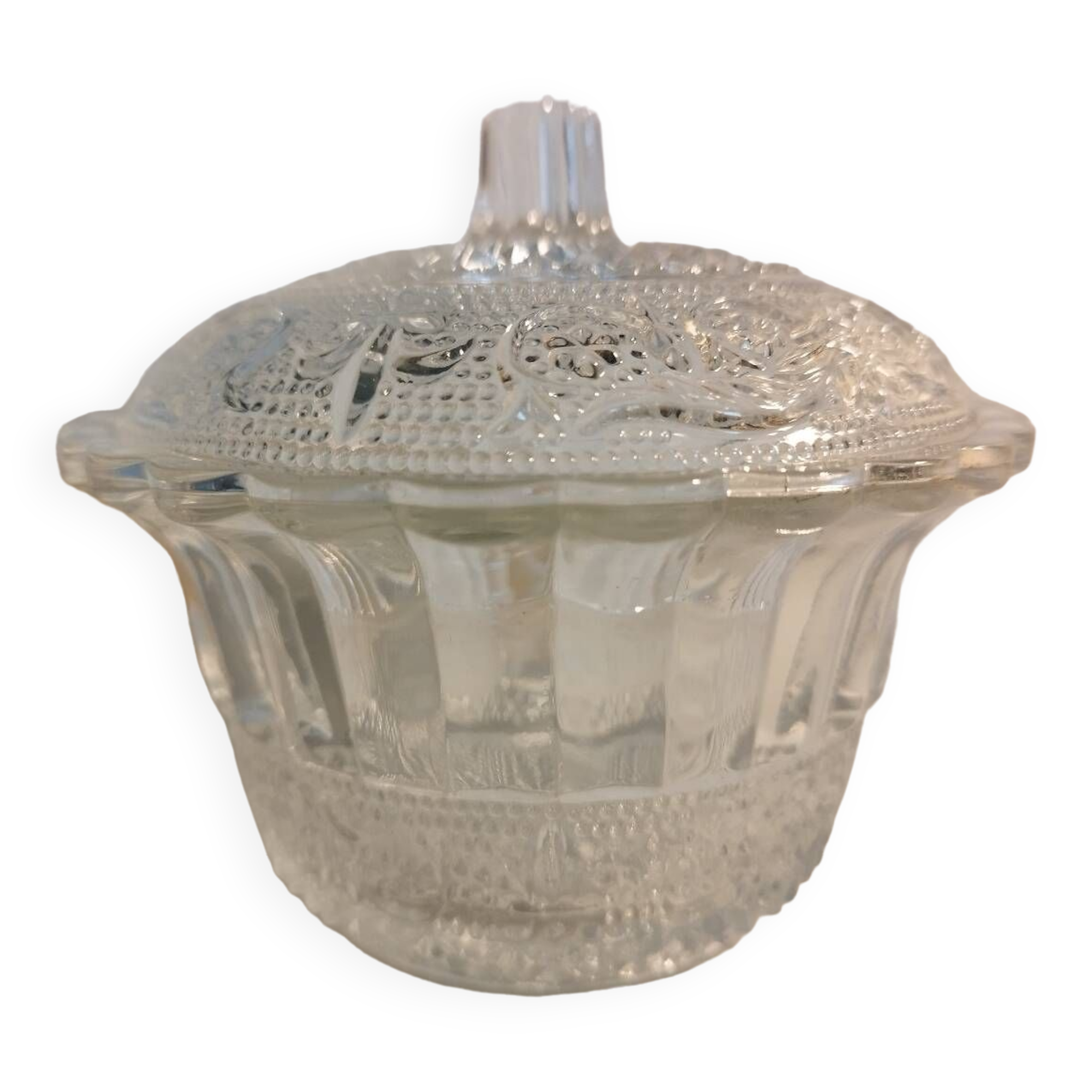 Glass sugar bowl