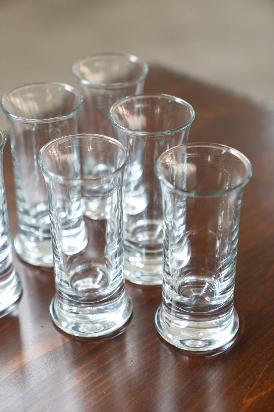 Large crystal liquor glasses, set of 6, 1970