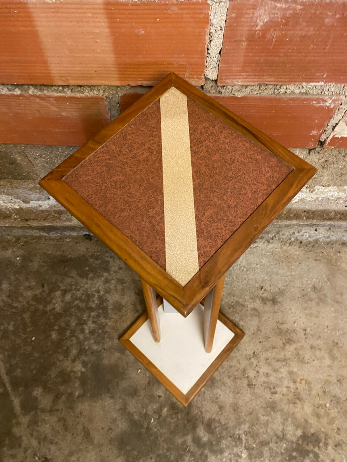 Vintage Reversible Wood Design Old Stool #D460