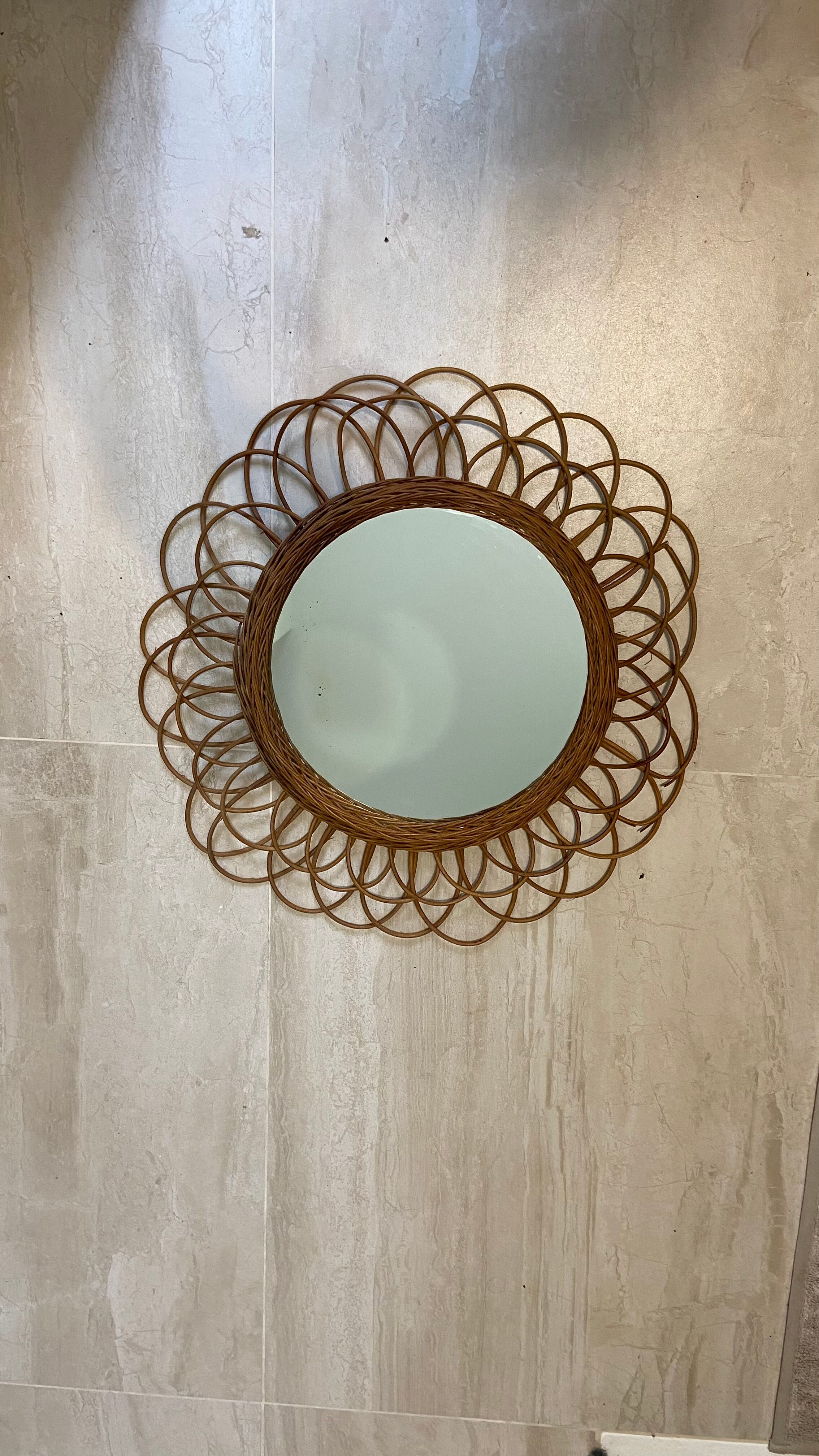 Rattan sun mirror diameter 44 cm