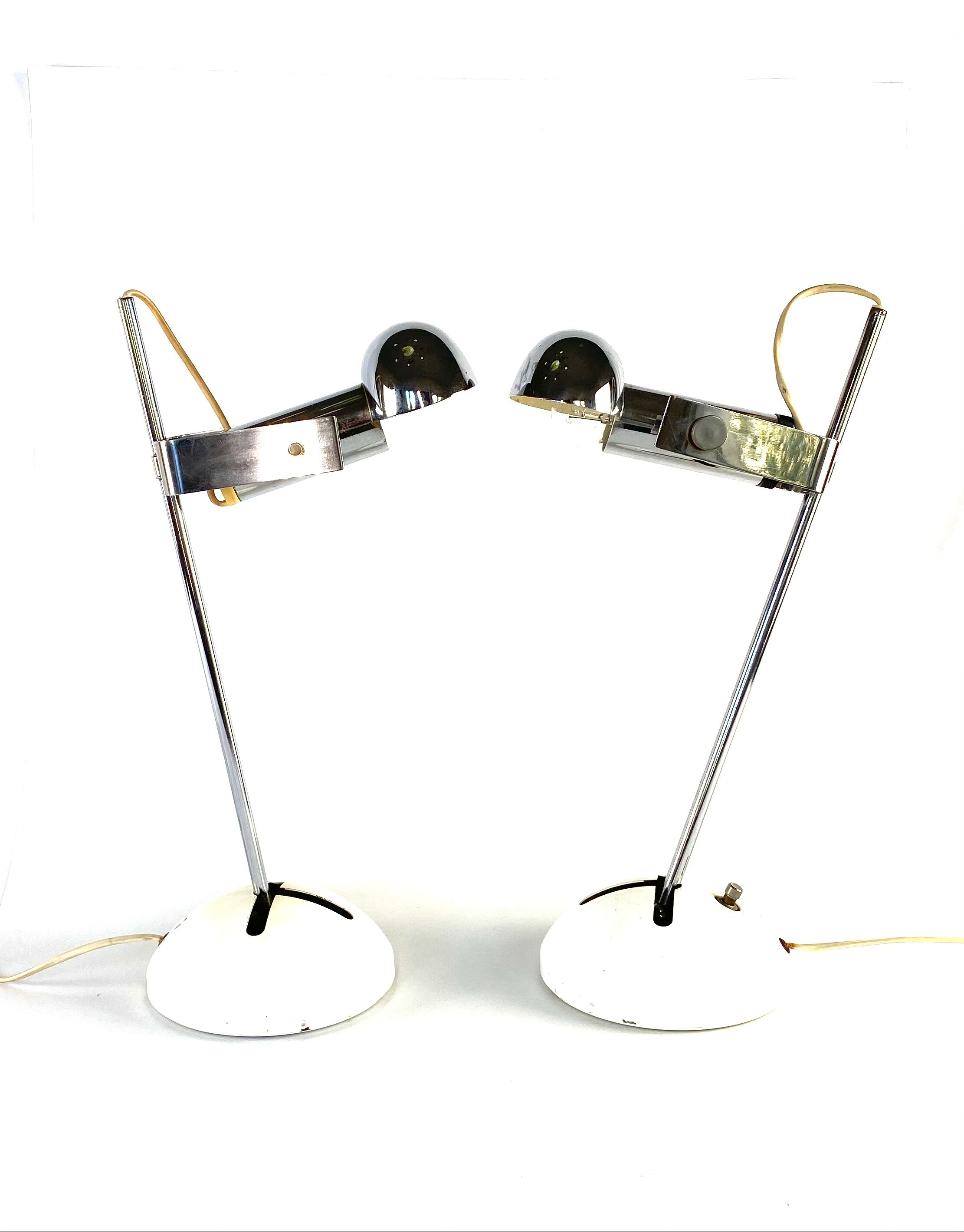 Paire de lampe de table T395 de Robert Sonneman pour Luci Milan, 1972