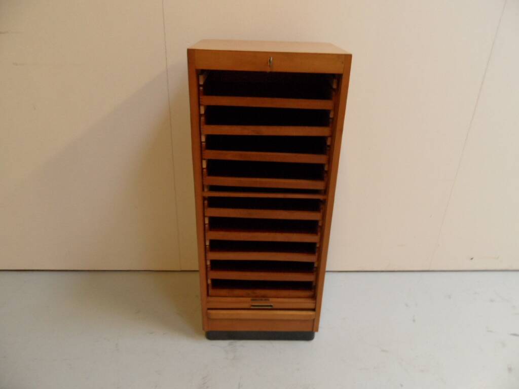 Vintage filing cabinet with roller shutter
