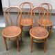 4 old fischel bentwood chairs and pyrograved pattern