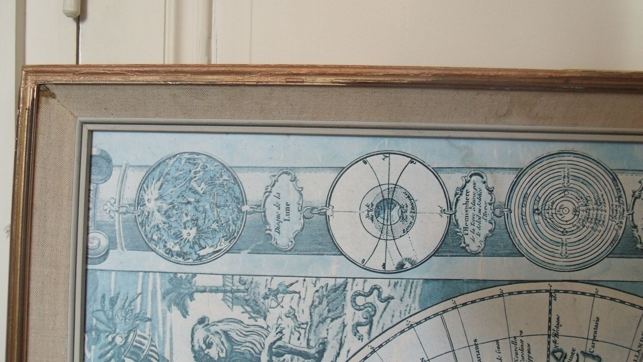 Old map framed map world map